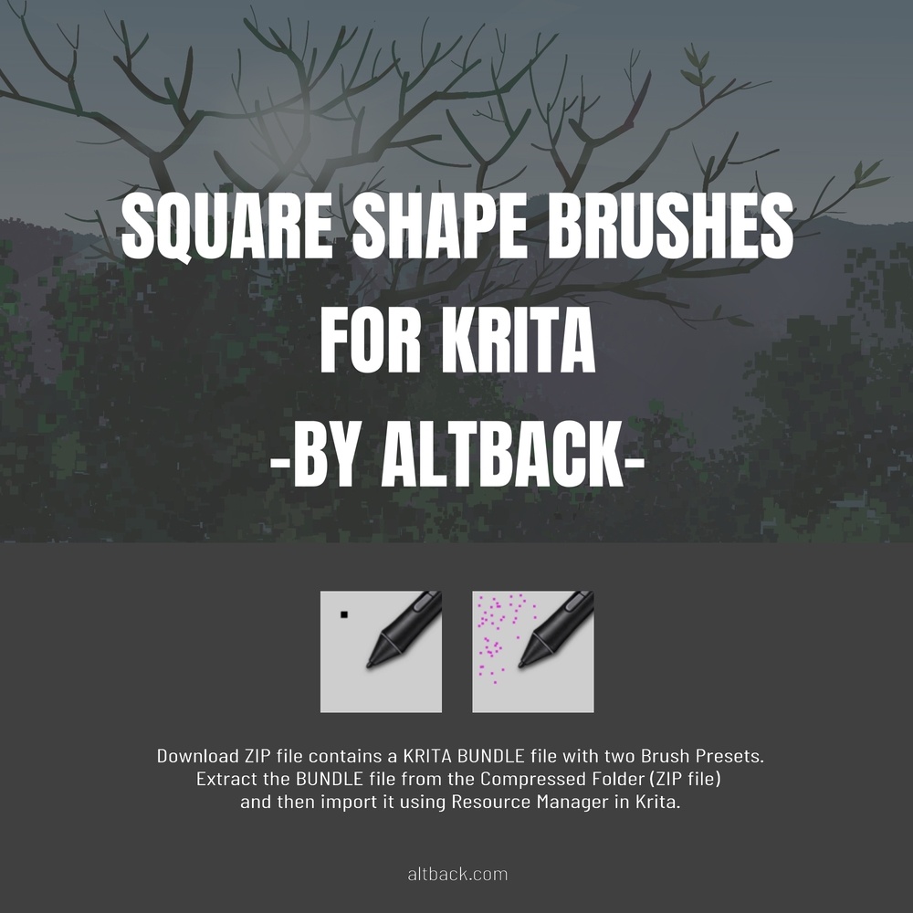 Square Shape Brushes for KRITA by Altback